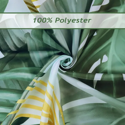 Miniatura 5 de Bonhause Cortina de Ducha de Hojas Tropicales, Cortina de Baño de Hoja de Plátano Palmera Monstera Verde Dorada 72x72 Pulgadas Tela de Poliéster