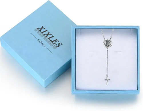 Miniatura 609 de Collar con colgante de plata de ley 925 con medalla de San Patrón, joyería religiosa para hombres y mujeres, con cadena de acero inoxidable 316L