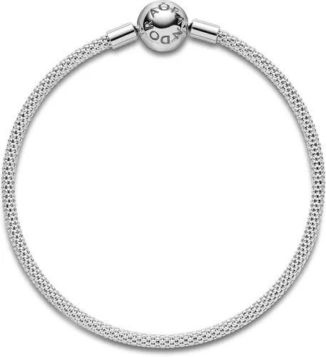 Miniatura 4 de Pandora Jewelry Moments - Pulsera de plata de ley con dije de malla, Metal