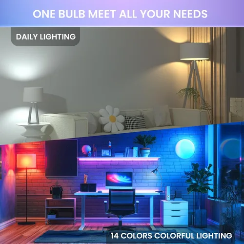Miniatura 4 de Bombilla LED E12 que cambia de color con control remoto 2 W E12 bombilla multicolor RGB/3000K/6000K/Base de candelabro regulable Bombillas de luz