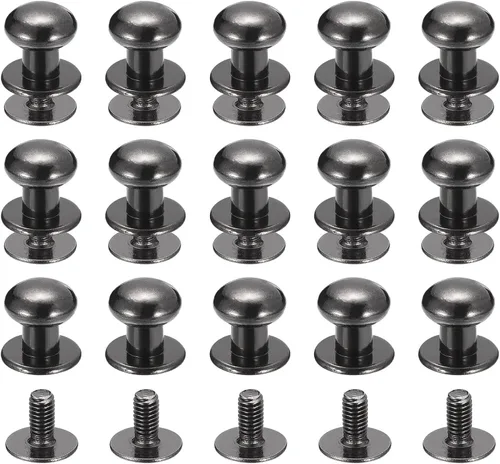 Miniatura 29 de uxcell Remaches de cabeza de bola de 0.157 pulgadas (0.157 in), tornillo trasero, paquete de 15 remaches de pezón de botón de cabeza redonda