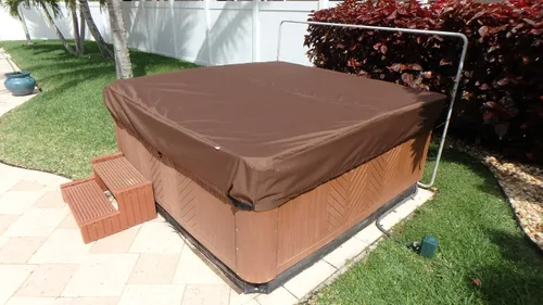 Miniatura 4 de BeyondNice Tapa resistente para bañera de hidromasaje y spa, 95 x 95 pulgadas, impermeable, poliéster 600D, hebillas ajustables de liberación rápida