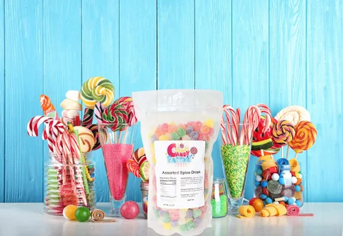 Miniatura 3 de Sarah's Candy Factory Caramelos surtidos de gotas de especias en bolsa resellable, 2.5 libras