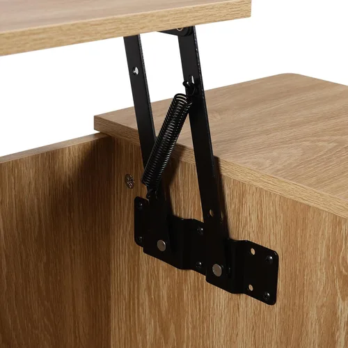 Miniatura 6 de Mesa auxiliar bohemia con tapa elevable con almacenamiento para sala de estar, dormitorio, mesa auxiliar rectangular baja acanalada con cajones