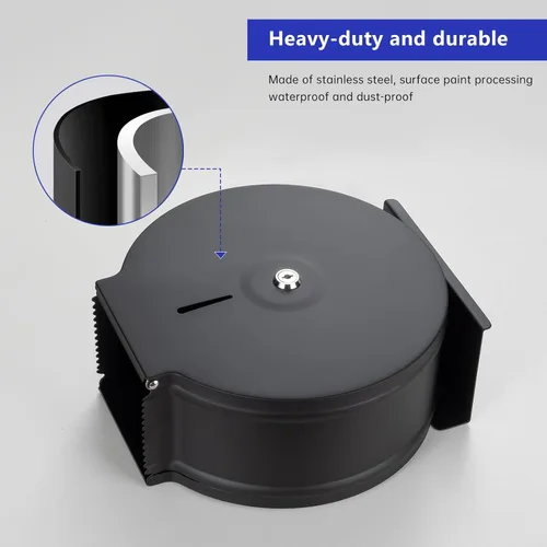 Miniatura 5 de Dispensador de papel higiénico gigante comercial con estante, soporte de rollo de acero inoxidable para montaje en pared, dispensadores de papel