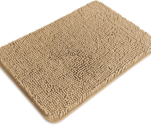 Miniatura 341 de Alfombra de baño pequeña de 12 x 18 pulgadas, lavable y absorbente, antideslizante, alfombra de baño de felpilla gruesa y suave para baño, ducha