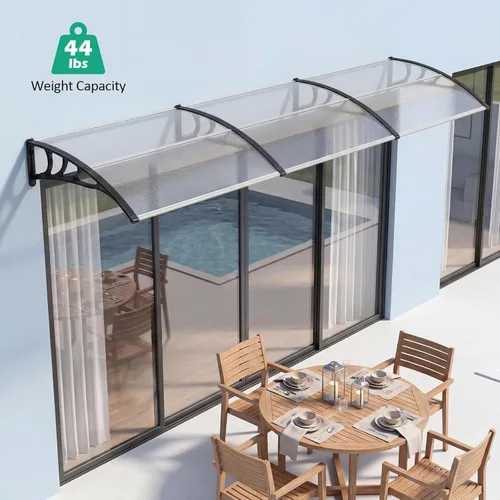 Miniatura 3 de Tangkula 2 Pack 30" x 39" Window Awning, Modern Polycarbonate Overhead Door Awning with Hollow Sheet for Rain Snow Sunlight Protection, UPF 50+