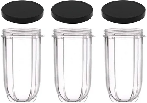 Juego de 6 tazas de 16 onzas – 3 tazas de repuesto con tapas para batidora Magic Bullet incluidas