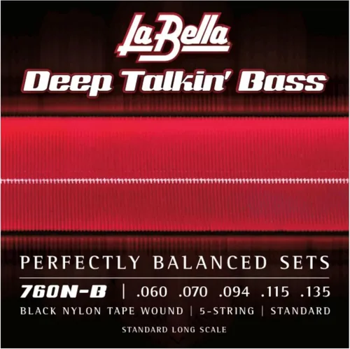 Miniatura 3 de La Bella 750N-B - Cuerdas para bajo de nailon negro - 5 cuerdas ligeras