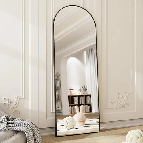 Miniatura 12 de HARRITPURE Espejo Arqueado de Cuerpo Entero - 64"x21" Espejo Grande de Pie, Espejos de Vestir con Marco de Aluminio con Soporte para Dormitorio/Sala