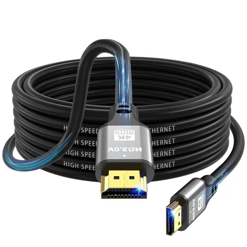 Miniatura 11 de Cable HDMI 4K de 100 pies, cable HDMI 2.0 de alta velocidad de 18 Gbps, Ultra HD, retorno de audio Ethernet, video 1080p, 3D, Arc, HDR, compatible