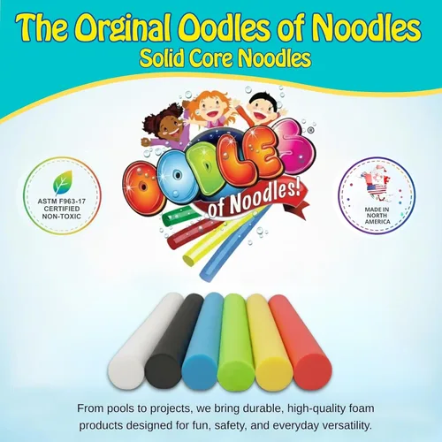 Miniatura 7 de Oodles of Noodles Fideos sólidos de espuma de lujo para piscina, paquete de 10 unidades de 55 pulgadas de longitud Rojo