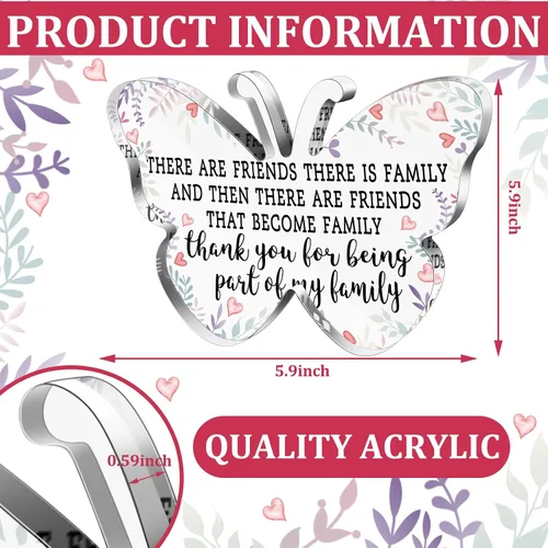 Miniatura 2 de Regalo de amistad navideño para mujeres y niñas, regalo de despedida, regalo de cumpleaños para mejores amigas, placa acrílica para amigos, regalo