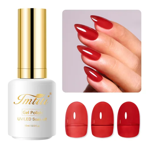 Miniatura 62 de Esmalte de uñas de gel con purpurina, 0.5 fl oz, color rosa brillante, de remojo, con LED, UV, kit de esmalte de uñas de gel para manicura en salón