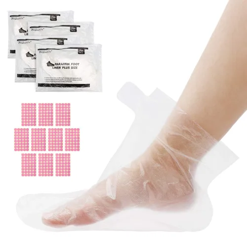 Miniatura 12 de Segbeauty Bolsas de cera de parafina para manos y pies, 200 forros de cera de parafina de plástico, calcetines y guantes de repuesto de cera de baño