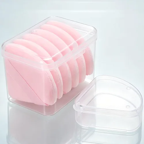 Miniatura 10 de Ocim 10 piezas de pomo triangular de polvo para polvo facial, pomo de belleza suave de terciopelo triangular, maquillaje prensado, esponjas de polvo