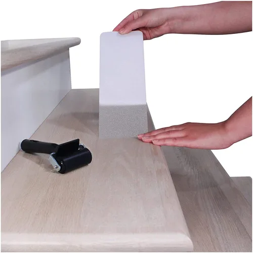 Miniatura 7 de FINEHOUS Cinta antideslizante para peldaños de escalera de 2" x 24" (paquete de 15) - Tiras antideslizantes transparentes para interiores