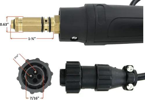 Miniatura 2 de SÜA - Antorcha MIG de 250 amperios compatible con Lincoln/Tweco - Cable de 12 pies - Conector de señal de dos pines