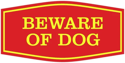 Miniatura 10 de All Quality Fancy Beware of Dog Letrero Material duradero Señales de seguridad para el hogar Fácil de instalar (negro/oro), mediano, 1 paquete