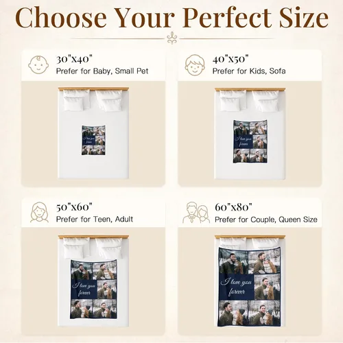Miniatura 3 de Envío al día siguiente, manta personalizada con foto y texto impresa en EE. UU., cobijas con fotos personalizadas y mantas para lanzar cobijas Foto 5