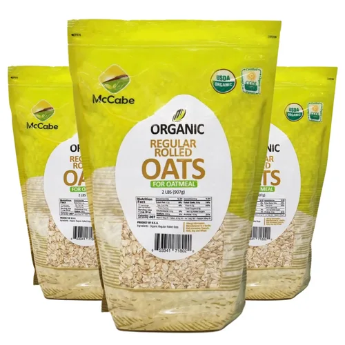 Miniatura 3 de McCabe Avena orgánica enrollada regular – Avena enrollada orgánica Rica en fibra y minerales Certificado USDA y CCOF Producto de Estados