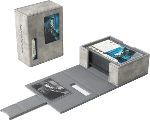 Miniatura 4 de Gamegenic Arkham Horror Investigator Deck Tome - Caja de cubierta premium para Arkham Horror: The Card Game, sostiene un mazo completo de Gris
