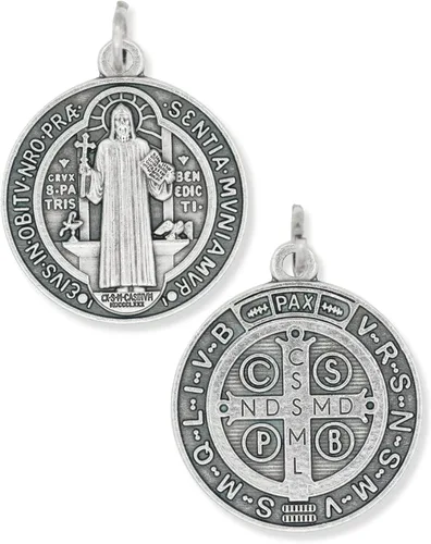Miniatura 7 de Caritas et Fides Paquete a granel de 3 medallas redondas de San Benito católicas poderosas protección contra el mal y la adicción 1 14 pulgadas