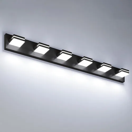 Miniatura 11 de VOLISUN 5CCT - Lámparas de baño regulables sobre el espejo, modernas lámparas de tocador de baño, cabezal giratorio de 360°, luces LED negras