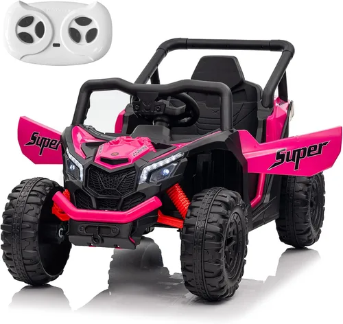 Run Fast 24V vehículo de paseo con control remoto para padres, vehículo de paseo eléctrico para niños de 3 a 5 años, UTV todoterreno, motores 4WD de
