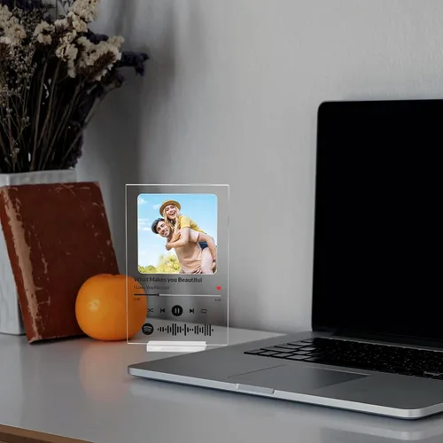 Miniatura 4 de Regalos personalizados para mujeres y hombres – Placa de canción de Spotify acrílica personalizada con foto – Regalos para parejas – Tarjeta