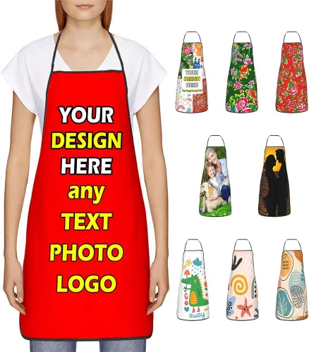 Miniatura 19 de Delantales impermeables personalizados para diseñar tu propia foto logotipo texto para cocinar hornear 28.3 x 20.4 pulgadas