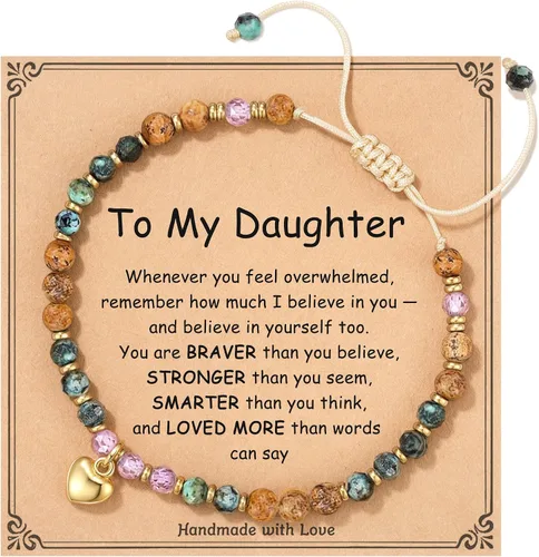 Miniatura 20 de HGDEER Regalos de cumpleaños para mujer, pulsera única de piedra natural, para mujeres, adolescentes, niñas, regalos de moda para amigas, mejores