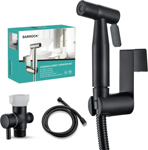 Miniatura 12 de BARROCK Pulverizador de bidé de mano para inodoro, kit de pulverización de pañales de tela para bebé hecho de metal de acero inoxidable, conjunto