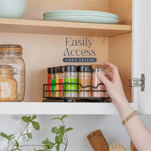 Miniatura 6 de Organizador extraíble para especias, latas, resistente con garantía limitada de por vida, estante extraíble para especias, platos, etc., 6.5
