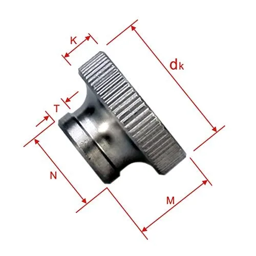 Miniatura 3 de 10 unids M2 negro plateado acero al carbono moleteado tuerca pulgar tuerca aprieta la tuerca 3D Impresoras piezas de pared cortina