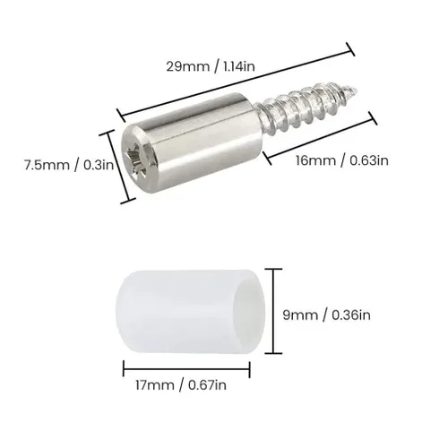 Miniatura 8 de 20 tornillos autorroscantes, soporte laminado para gabinete, pasadores de estante con funda antideslizante, soporte de estante de acero clavija