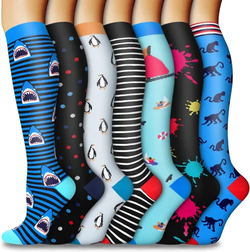 CTHH 57 pares de calcetines de compresión para la circulación de mujeres y hombres, el mejor apoyo para correr, atletismo, enfermería, viajes