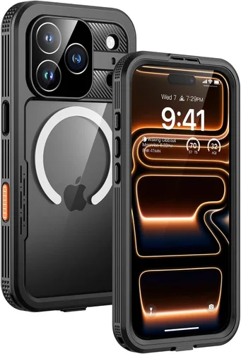 Miniatura 27 de Lanhiem Funda magnética para iPhone 17 Pro Max, IP68 impermeable, a prueba de polvo, compatible con Magsafe, protector de pantalla integrado, cuerpo
