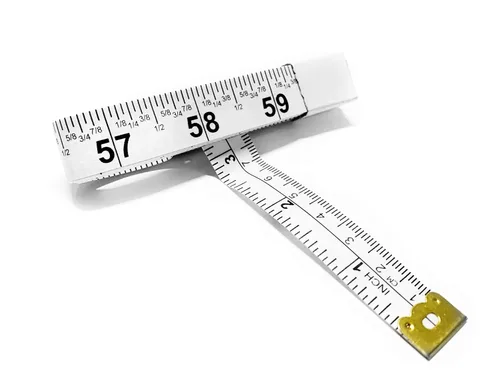 Cinta de Medición Perfecta Multiusos de 60 Pulgadas de Doble Cara con Pulgadas Fraccionarias y Milímetros/Centímetros TR-16-frac (60 pulgadas Blanca)