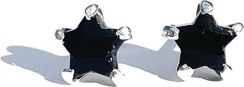 Miniatura 10 de Aretes de estrella de piedras preciosas naturales para mujeres y hombres, lapislázuli, ónix, piedra lunar, labradorita, turmalina negra, hechos a