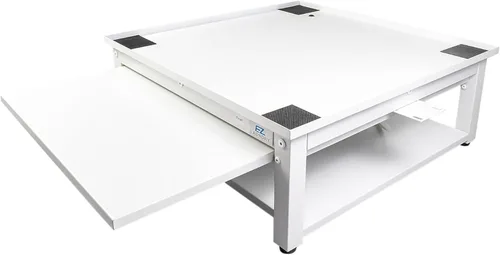 Miniatura 13 de Pedestal para lavadora y secadora con estante extraíble, 27 pulgadas de ancho, 18 pulgadas de alto, acero blanco, ajuste universal con las Blanco
