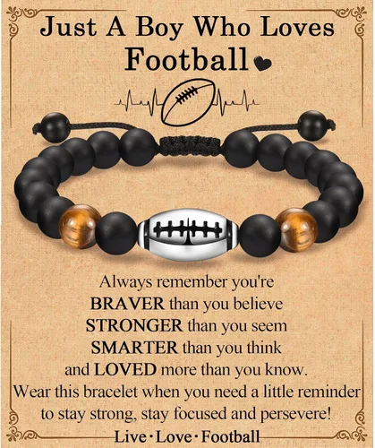 EFVISD Pulsera de fútbol, fútbol, baloncesto, béisbol, regalos para adolescentes, niños, jugadores, equipo, hijo, nieto, hermano, sobrino, amigo,