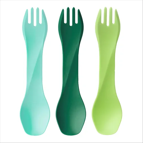 Miniatura 7 de humangear GoBites Uno Mini - Juego de 3 utensilios de viaje y campamento, utensilios de comedor portátiles y compactos, material seguro