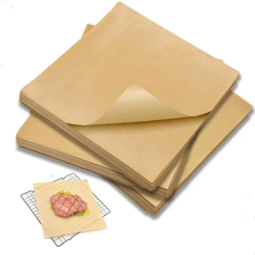 Papel pergamino de 12 x 12 pulgadas, 100 hojas de papel precortadas para hornear, cocinar, freír, asar a la parrilla y cocinar al vapor,