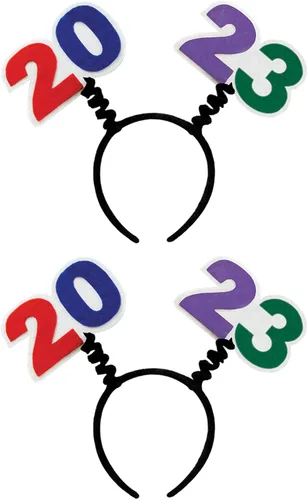 Miniatura 10 de Beistle Diademas de Feliz Año Nuevo - Brillantes, Star Boppers y sombreros de tela brillante: Año Nuevo