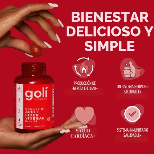 Miniatura 3 de Goli Vitaminas Gomosas de Vinagre de Sidra de Manzana - 60 Unidades - Vitamina B12, Sin Gelatina, Sin Gluten, Veganas y Sin OGM