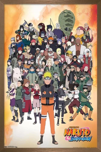 Miniatura 10 de Trends International Naruto Shippuden - Póster de pared grupal, 14.725 x 22.375 pulgadas, versión con marco de madera tipo granero