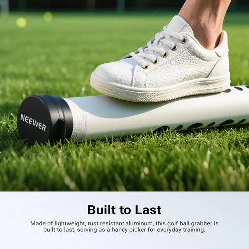 Miniatura 7 de NEEWER Tolva de tubo para pelotas de tenis y pelotas de pickleball, sección desmontable sin doblez, recogedor superior con tapón y correa
