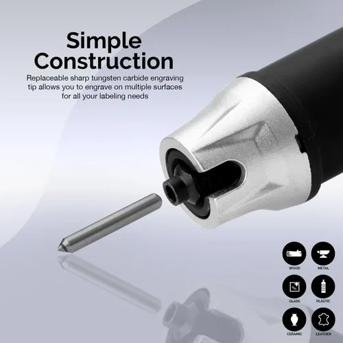 Miniatura 2 de NEIKO 10576A Herramienta de grabado eléctrico de mano, herramienta de grabado, 120 V, punta de carburo de tungsteno, bolígrafo de grabado eléctrico