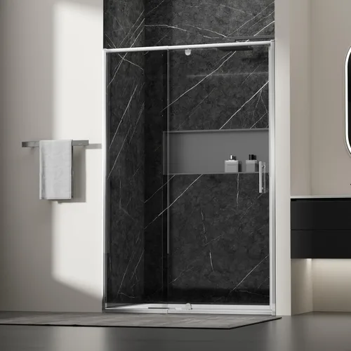 Miniatura 17 de Findepot Puerta de ducha pivotante de vidrio de 38-42" x 71" con vidrio transparente de 1/4" (6mm), puerta de ducha pivotante con acabado de níquel